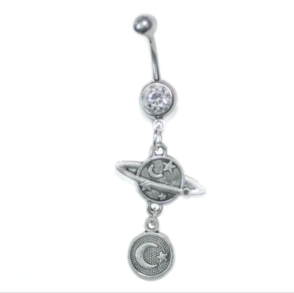Saturn planet astrology belly ring - Picture 1 of 9
